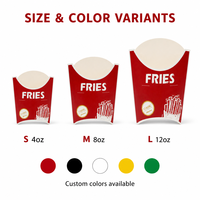 Boîte à frites jetable personnalisée de qualité alimentaire avec base renforcée pour la livraison de snacks en restaurant, en carton