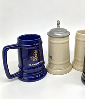 Grande Chope à Bière en Céramique Vintage Grande Capacité avec Décalcomanie, Tasse à Bière en Céramique pour Bar, Logo Personnalisé, Souvenir de Festival, Vaisselle