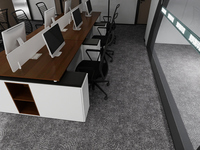 Dalles de moquette de bureau haut de gamme commerciales, à boucles, modulaires, grises, avec une texture ondulée subtile, durables, résistantes à l'eau