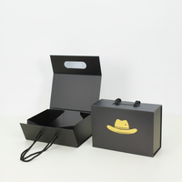 Boîte pliable magnétique de luxe avec logo en or personnalisé, ruban, matériaux recyclés, papier couché, doublure en éponge, lamination brillante