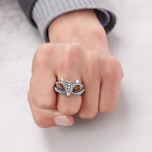 Set cincin kepala serigala punk klub malam Vintage cincin elang bintang laut naga salib roh cincin ular pria - Product Image 2