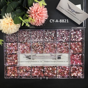 CY Set de Cristales Grandes Multiforma para <span class=keywords><strong>Uñas</strong></span>, Llama Azul, Mezcla de Formas para Nail Art, Pedrería de Lujo a Granel - Product Image 4