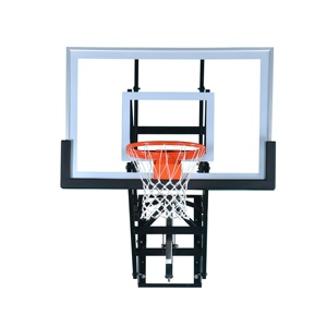 Système de panier de <span class=keywords><strong>basket</strong></span>-ball <span class=keywords><strong>mural</strong></span> réglable avec <span class=keywords><strong>panneau</strong></span> arrière en verre trempé - Product Image 2