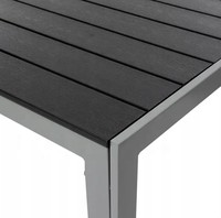 Ensemble de salle à manger de jardin de style français 7 pièces avec pieds coniques de table rectangulaires en carreaux de céramique et chaises de salle à manger pliantes à 7 positions