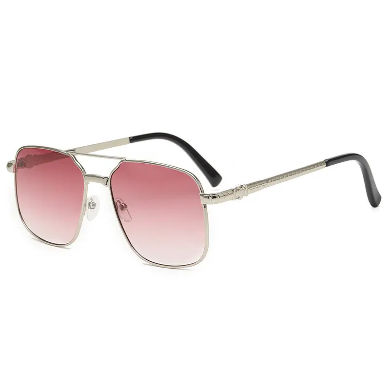 2024 nuovi occhiali da sole da guida da uomo multicolore da esterno a doppio raggio quadrato in metallo UV400