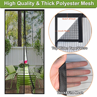 Moustiquaire de porte magnétique en maille polyester pour intérieur, installation facile, contre les insectes et les mouches