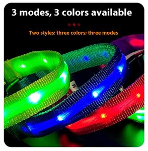 OEM 및 ODM <span class=keywords><strong>LED</strong></span> 조명 안전 발광 목걸이 애완 동물 용품 조정 가능한 폴리 에스테르 개 목걸이 - Product Image 3