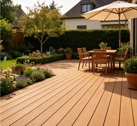 Planches de terrasse en composite WPC, revêtement de sol extérieur imperméable pour jardin, patio et projets résidentiels