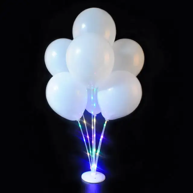 卸売パーティーデコレーション透明LEDバルーンスタンド照明コラムブラケット結婚式誕生日デコレーションバルーンテーブルセット