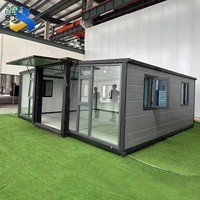 Maison conteneur moderne extensible 20 pieds 40 pieds, préfabriquée, modulaire, de luxe, en acier, à double aile, pour mini-supermarché/école, certifiée CE