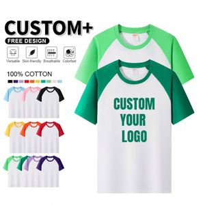 Wholesale Pure Cotton <b>Tshirt</b> Loose Fit Men Workwear T-shirt Customized Short Sleeved Family Parent-child Sports Kid T-shirts - Product Image 2