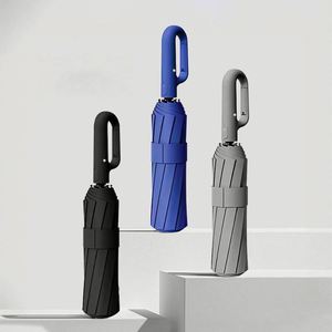 Parapluie de voyage léger pliable en 3 sections, promotionnel, de haute qualité, en gros, à prix réduit, avec impression de logo - Product Image 3