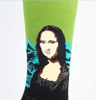 Yueli Offre Spéciale nouvelles chaussettes de Compression en cours d'exécution Mona Lisa chaussettes à motif de caractère personnalisées