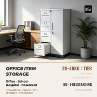 Armoire de classement en acier blanc avec 4 tiroirs et porte verrouillable pour le rangement multifonctionnel de documents et fournitures de bureau