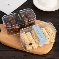 MOQ 40 Kits Boîte de Rangement Alimentaire Jetable Transparente en Plastique Rigide PS pour Gâteaux, Mousses, Pâtisseries Occidentales et Tiramisu 12x6x5 cm
