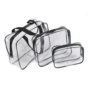 Custom Waterdichte Clear Pvc Transparante Cosmetische Make-Up Tas Met Rits