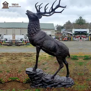 Hochwertige lebensgroße Bronze Tiers tatue Guss metall Antike Messing Hirsch Skulptur