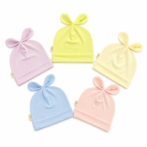 Personalisierte Logo-Babymütze mit Schleife aus Weicher Baumwolle für Neugeborene Marken-Etikett Großhandel Direktvertrieb Säuglingsmütze - Product Image 6
