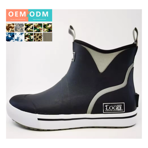 Botas impermeables de neopreno para exteriores con forro transpirable Botas de lluvia antideslizantes para el tobillo Pesca Navegación con punta de acero Característica - Product Image 1