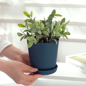 Macetas de plástico con orificio de drenaje, diseño moderno para uso en el hogar, patrón circular, macetas gruesas para plantas suculentas - Product Image 4