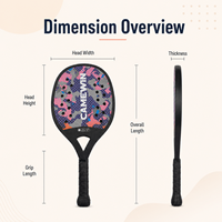 Raquette de beach tennis légère en carbone PP modèle 4050, support OEM/ODM, motif de surface personnalisé, boîte de vente au détail pour les distributeurs
