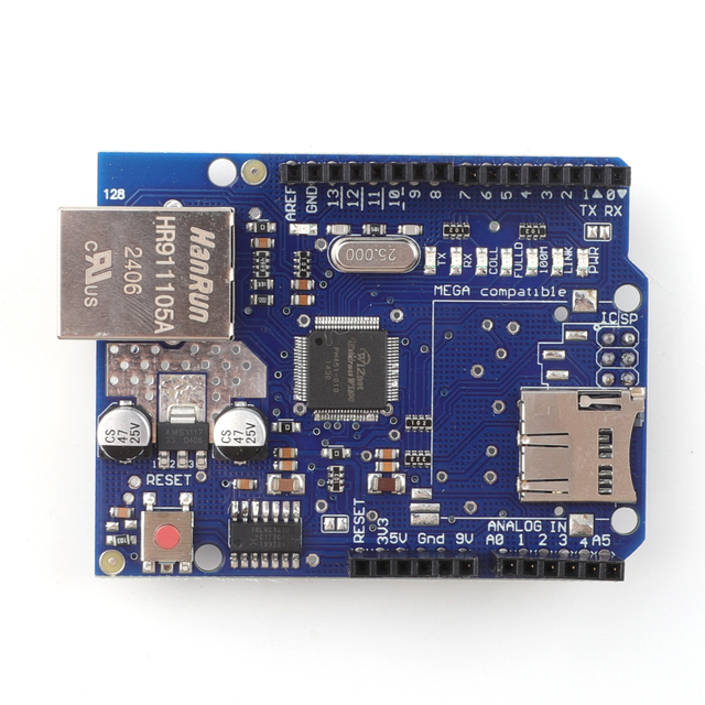 Ethernet Shield Module W5100 Micro SD Card Slot for UNO MEGA 2560 Compatible with Arduino