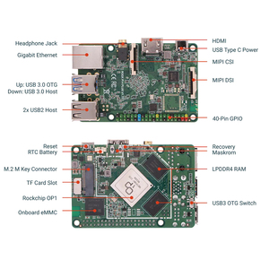 Radxa ROCK 4A+ (Plus) Rockchip <span class=keywords><strong>OP1</strong></span> SoC, Placa de Desarrollo de Computadora de Placa Única de Seis Núcleos, Mini Placa Base para Proyectos de IA y Medios - Product Image 6