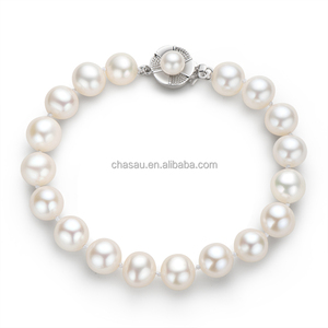 Bracelet <span class=keywords><strong>de</strong></span> perles d'eau douce <span class=keywords><strong>de</strong></span> <span class=keywords><strong>culture</strong></span> naturelle haute brillance blanc grande <span class=keywords><strong>perle</strong></span> d'eau douce Bracelet <span class=keywords><strong>boucle</strong></span> chaîne Bracelet en nacre - Product Image 3