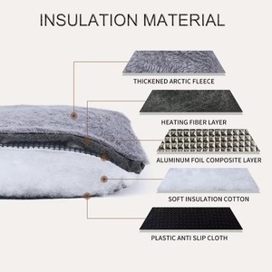 Coussin carré auto-chauffant écologique en coton pour animaux de compagnie, sans électricité, avec rembourrage en polyester, lavable, fond antidérapant, pour chats, utilisation hivernale - Product Image 5