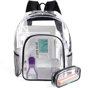 <span class=keywords><strong>Sac</strong></span> <span class=keywords><strong>à</strong></span> <span class=keywords><strong>dos</strong></span> personnalisé avec logo, en PVC robuste, transparent, avec cadre interne, fermeture éclair, port USB, sangle renforcée pour l'école et l'université - Product Image 6