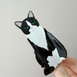 Pince à cheveux chaton créative, design animal mignon, en alliage et acétate, 8-9 cm, pour femmes, idéale pour les soirées. - Product Image 3