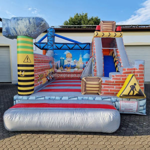 Inflable <span class=keywords><strong>Profesional</strong></span> Azul y Amarillo para Niños, Compre un <span class=keywords><strong>Castillo</strong></span> Inflable con Tobogán, Equipo de Juegos para Exteriores - Product Image 6
