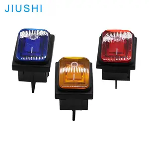 Kelly Waterproof KCD4-201N Illuminated 2 Position Rocker Switch On Off 15A 250V 20A 125V 4 Pins Red Blue Light