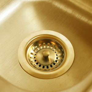 Évier de cuisine en acier inoxydable SUS304 poli or, léger et de haute qualité, avec bouchon de vidange, directement de l'usine, garantie 5 ans - Product Image 6