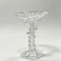 Table basse translucide effet glace en cristal de platine avec grand motif arbre, mobilier haut de gamme de style chinois moderne du Guangdong
