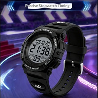 Modische Digitaluhr Sport 3ATM Wasserdicht Herren-Timing-Uhr Multifunktionale Gummiarmband Wecker Kalender Digitaluhr