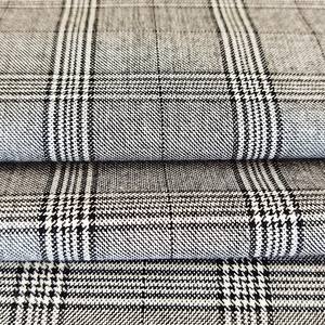 Tissu à carreaux mélangé personnalisé en usine, teint en fil, 63% polyester, 33% rayonne, 4% élasthanne, 230 g/m², pour costumes, vestes et uniformes scolaires pour garçons - Product Image 5