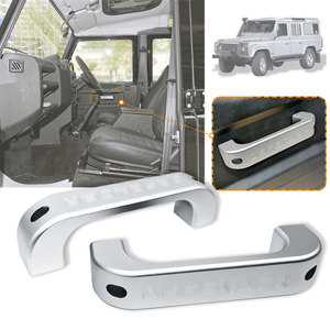 2PCS Garniture de poignée de porte intérieure en alliage d'aluminium pour Land Rover <span class=keywords><strong>Defender</strong></span> 90 <span class=keywords><strong>110</strong></span> 130 Accessoire intérieur noir argenté - Product Image 1