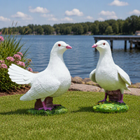 Statue de colombe blanche en résine, figurine de pigeon peinte à la main, sculpture d'oiseau pour la décoration de mariage, de maison et de jardin