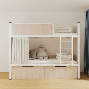 Высококачественная цельнометаллическая современная двухъярусная кровать для взрослых и студентов, прочная, для общежитий, отелей, школ, спален, квартир, экологичная. - Product Image 6