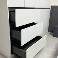 Buffet moderne en bois massif de chêne européen de luxe avec rangement pour salon et cuisine, armoire haute murale