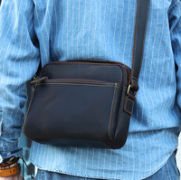 Sac à bandoulière horizontal vintage en cuir véritable pour homme, OEM ODM, grande capacité, sac messager pour le bureau, les affaires et les voyages