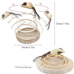 Giocattolo Interattivo per Gatti Peluche con Piastra a Molla a Spirale e Divertente <span class=keywords><strong>Pallina</strong></span> a Forma di Topo - Product Image 5