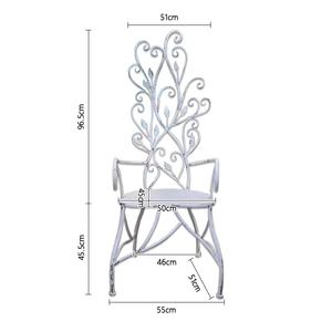 Ensemble vintage moderne de jardin en fer vieilli, table et chaise noires carrées avec dos de fleur de vigne, fournitures de jardinage - Product Image 1