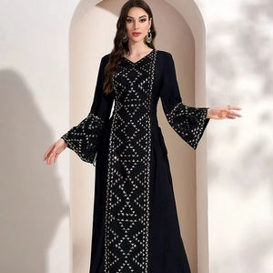 Abaya de luxe <span class=keywords><strong>maroc</strong></span> caftan paillettes diamant africain musulman mode Robe Caftan soirée Robe de soirée Boubou Robe Djellaba Robe - Product Image 1
