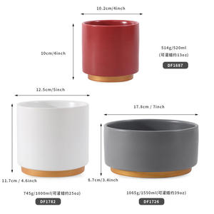 Bocaux à bougies parfumées en céramique personnalisés, cylindriques, 520 ml, 1000 ml, 1550 ml, vides, décoration d'intérieur DF1687 DF1782 DF1726 - Product Image 5