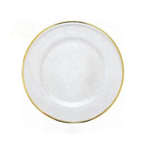 现代金圈玻璃充电板婚礼活动餐桌装饰/婚礼装饰餐具餐具玻璃充电板 - Product Image 3