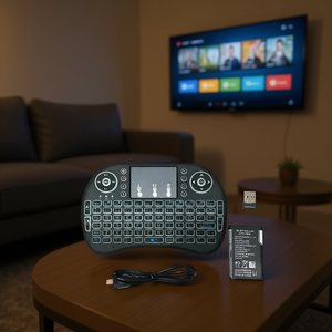 Mini clavier intelligent Qwerty pour téléviseur avec pavé tactile et batterie incluse, télécommande sans fil universelle pour téléviseur par Ele-Gate modèle Tc.09.P - Product Image 2
