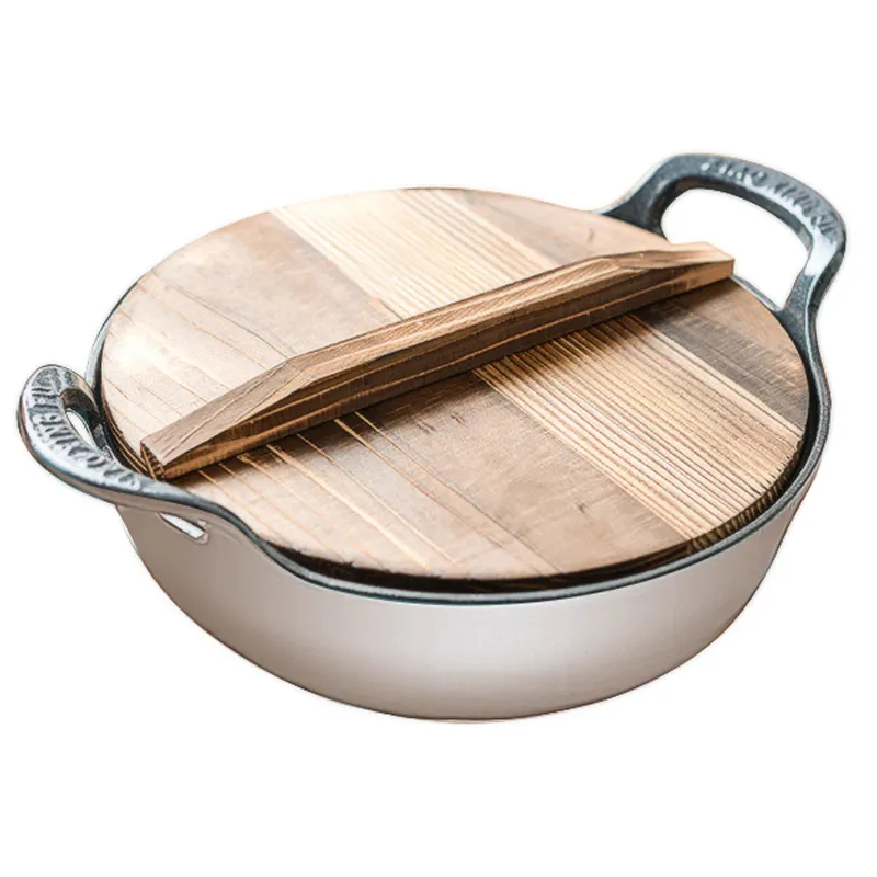 SJP003 Custom Cooking Kitchen ware chinese wok pan nonstick enamel cast iron wok