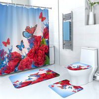 Décoration de la maison belles fleurs imprimé microfibre Polyester fenêtre rideau salon rideaux assortis rideaux ensemble de literie